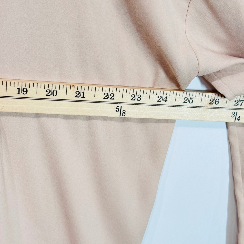 Ann Taylor Top Women M Beige Long Sleeve Puff Shoulder Pleats Neutral Old Money - Picture 6 of 9